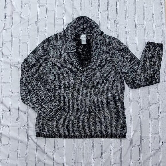 Chico's Black and White Knit Sweater -Size L #winterknits #winter #winterweather - Picture 1 of 5